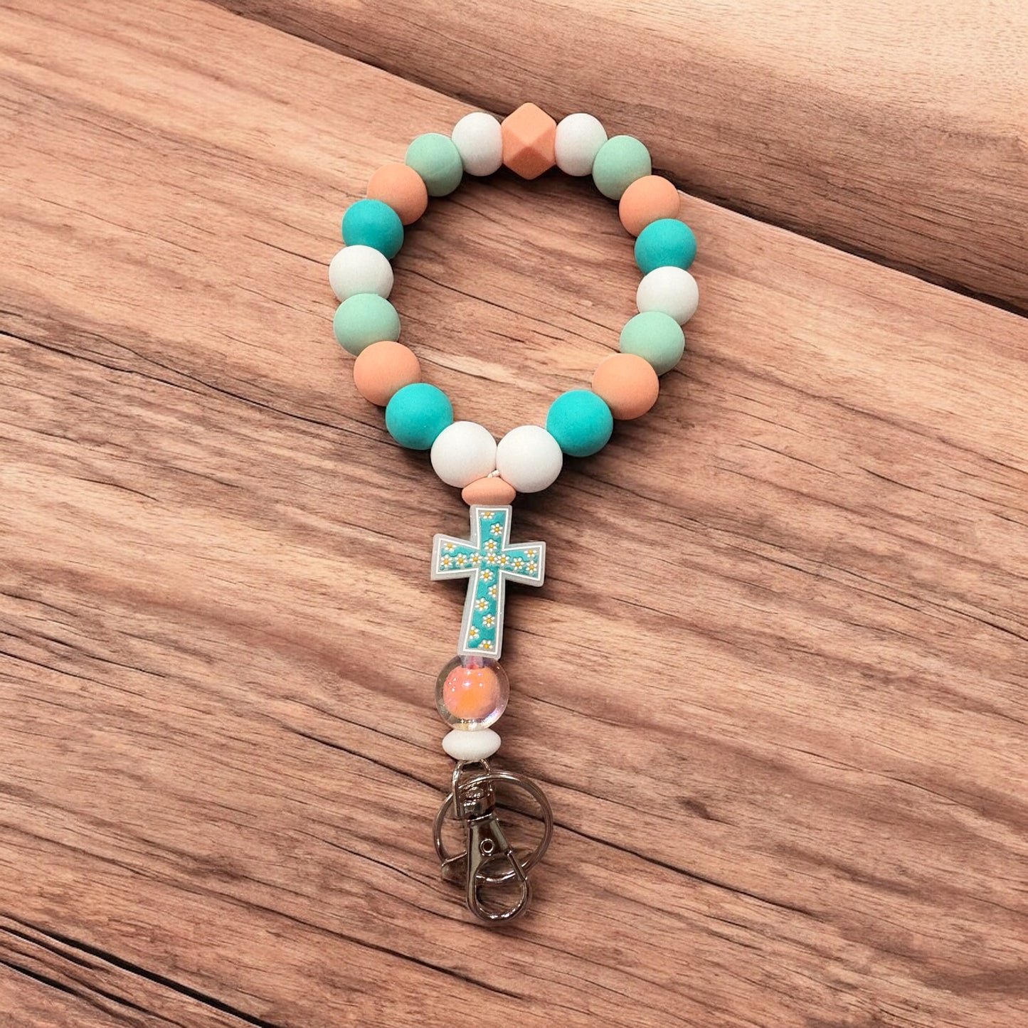 Teal Flower Cross