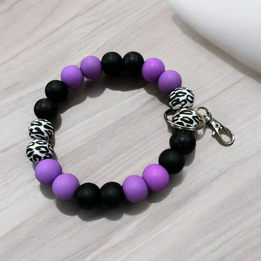 Purple & Black w/leopard bead