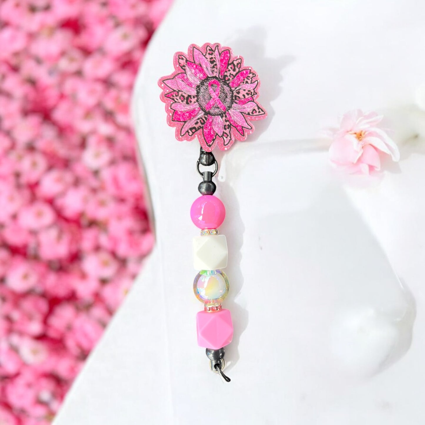 Pink ribbon sunflower