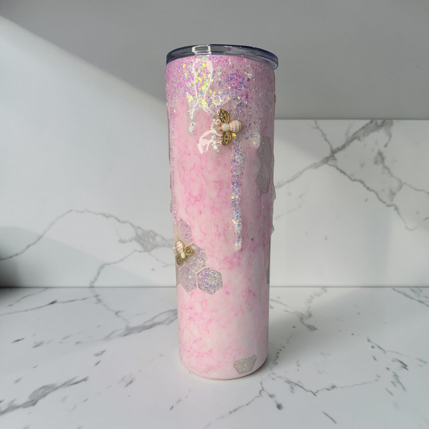 Pink- Honey Drip Bee cup